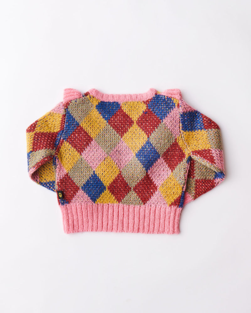 Harlequin Frill Knit Sweater
