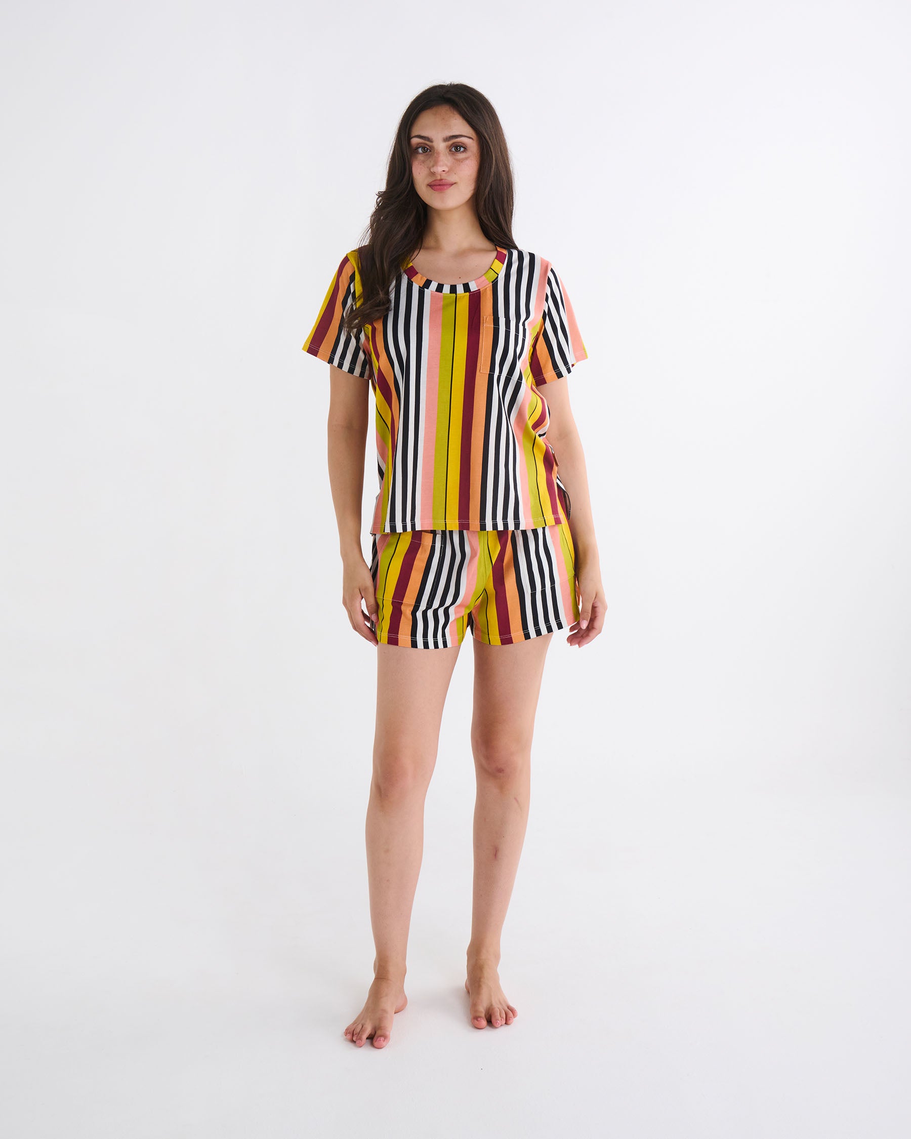 Cottage Stripe Twill Clara Short Set