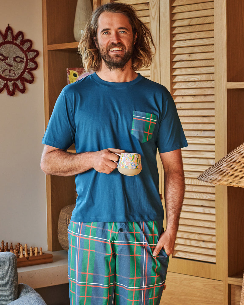 Tartan Fun Men's Organic Cotton Tee & Pant Pyjama Set