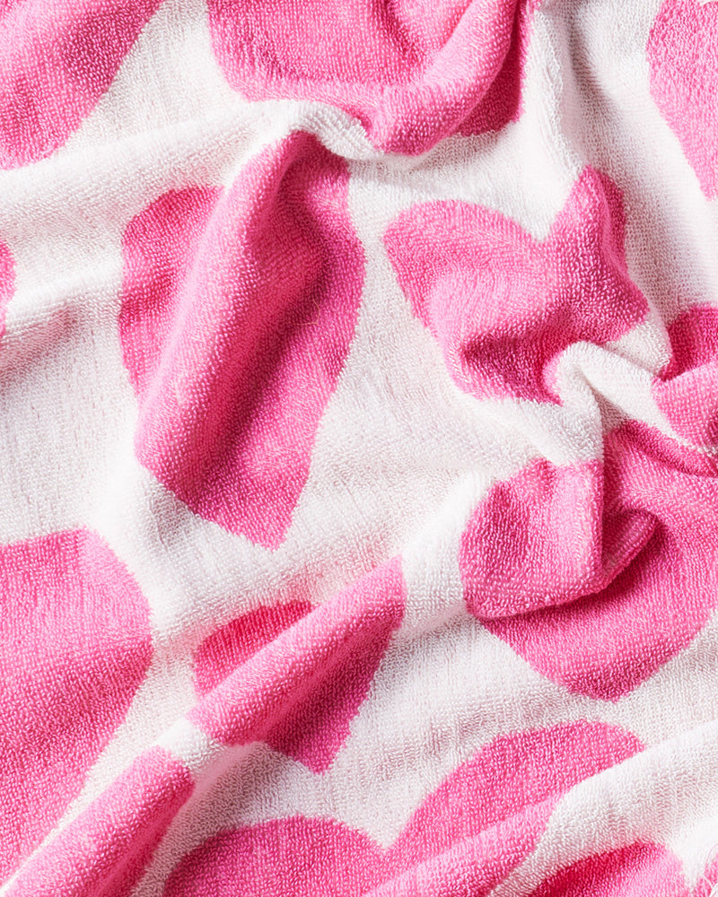 Big Hearted Pink Terry Baby Towel