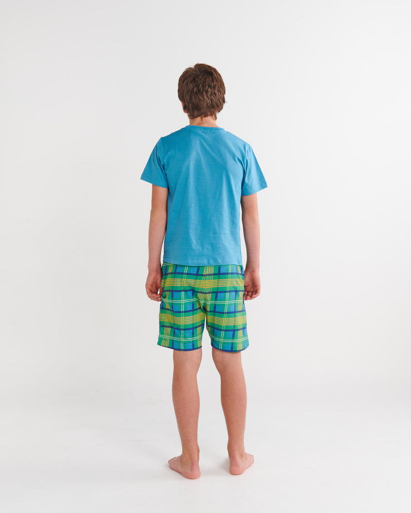 Cosy Tartan Short Sleeve Tee & Short Pyjama Set