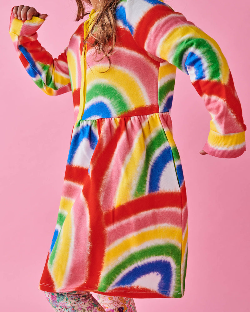 Rainbow Spray Organic Cotton Winter Dress