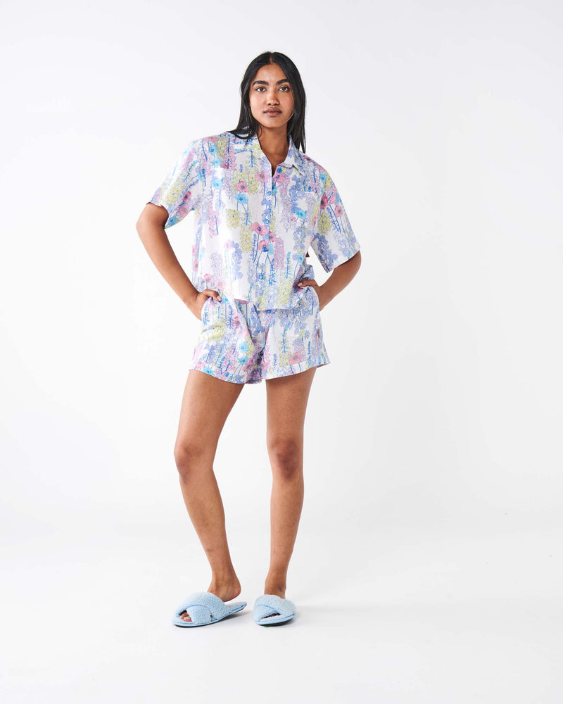 Foxglove Forever Organic Cotton Short Sleeve Shirt & Short Pyjama Set