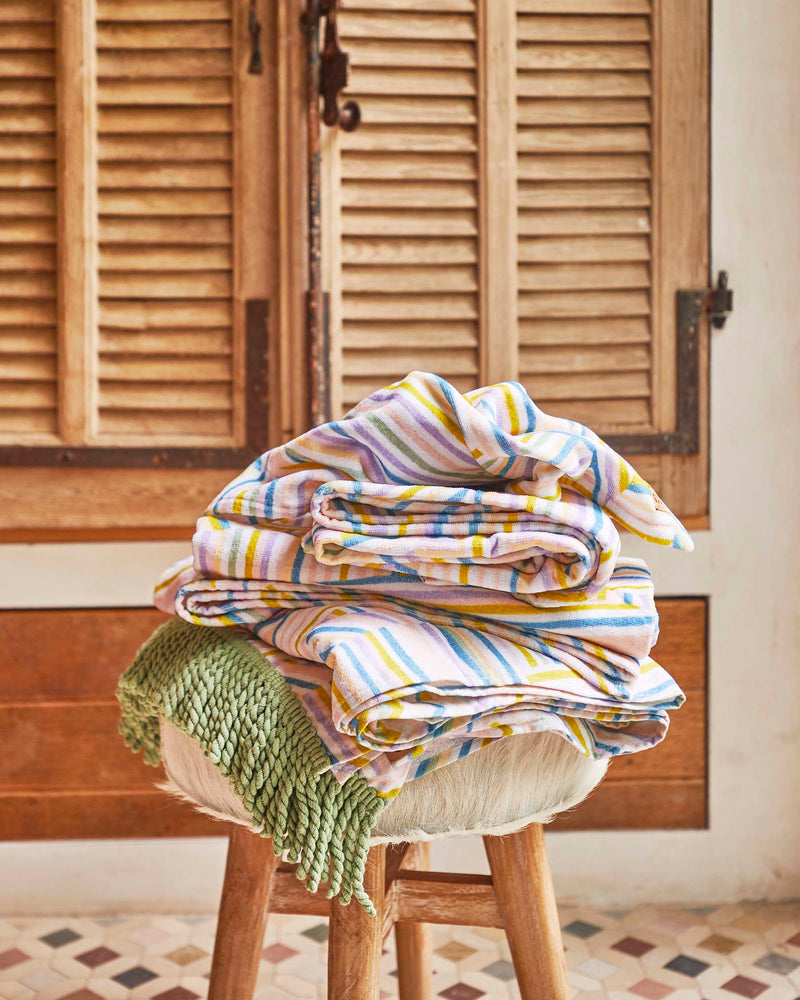 Stripes of Paros Printed Terry Bath Towel