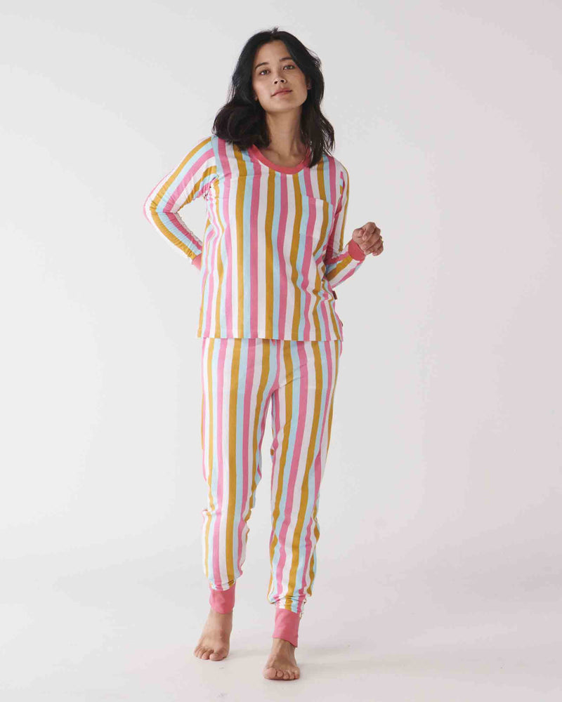 Holiday Stripe Long Sleeve Pyjama Top