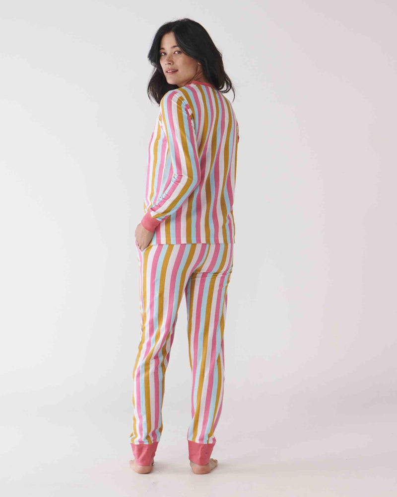 Holiday Stripe Long Sleeve Pyjama Top