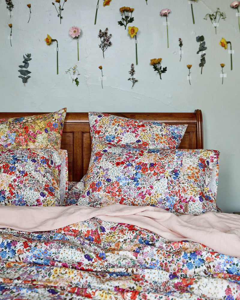 Forever Floral White Organic Cotton Quilt Cover