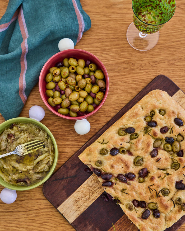 Olive, Rosemary & Pink Lake Salt Focaccia With Mount Zero