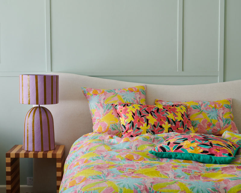 Kip&Co x Ken Done Pastel Blooms Linen European Pillowcases