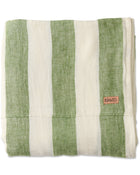 Moss Stripe Linen Flat Sheet