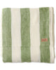 Moss Stripe Linen Flat Sheet