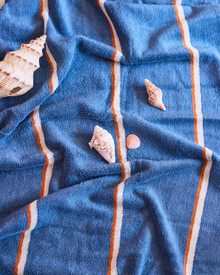 Blue Lagoon Stripe Bamboo Terry Baby Towel