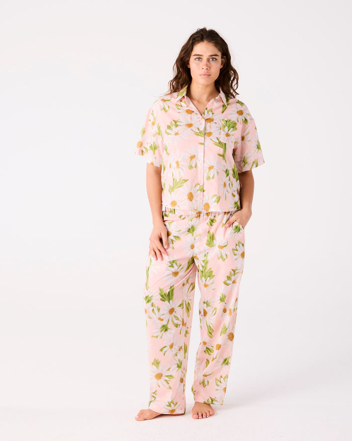 Sweet Daisy Adult Organic Cotton Short Sleeve Shirt & Pant Pyjama Set