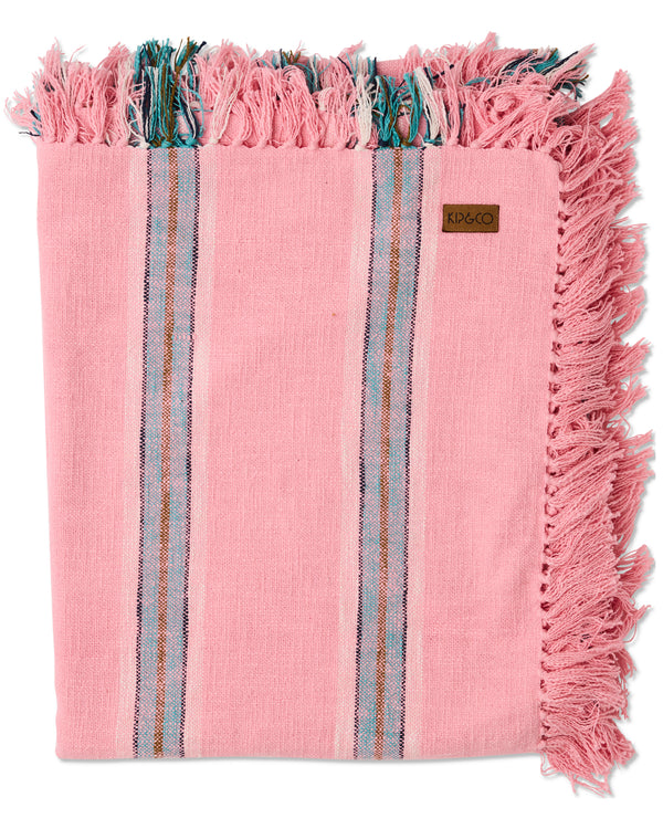 Tickled Pink Stripe Woven Throw
