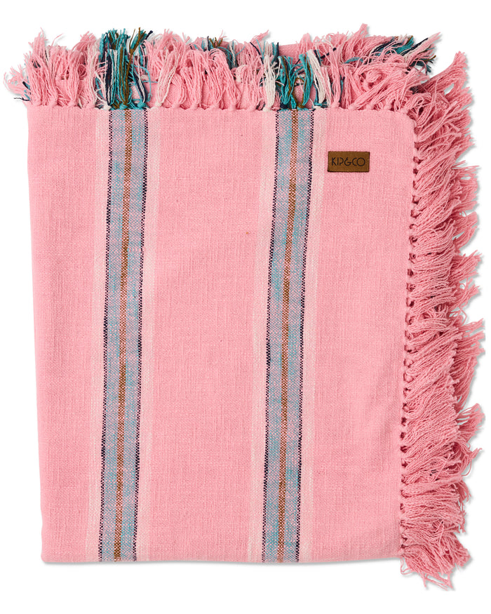 Tickled Pink Stripe Woven Throw