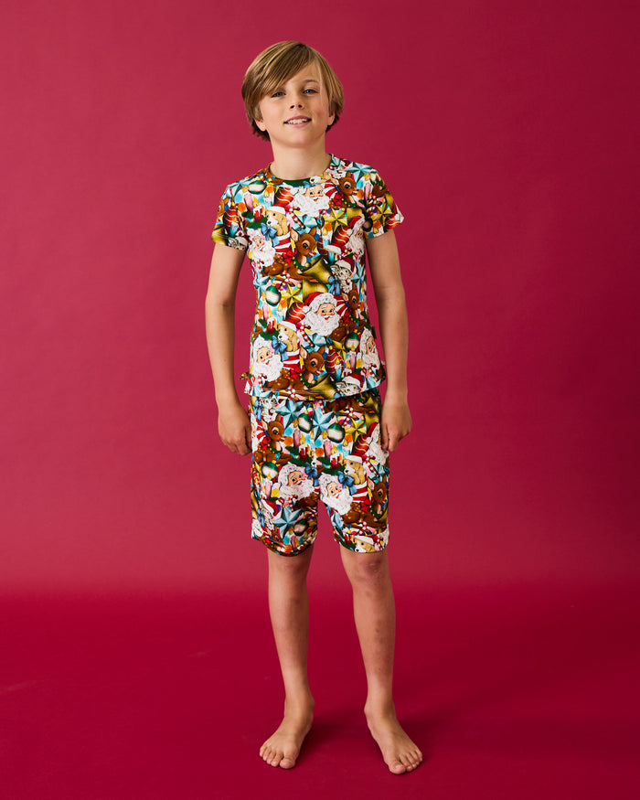Christmas Time Kids Organic Cotton Short Sleeve Tee & Short Pyjama Set
