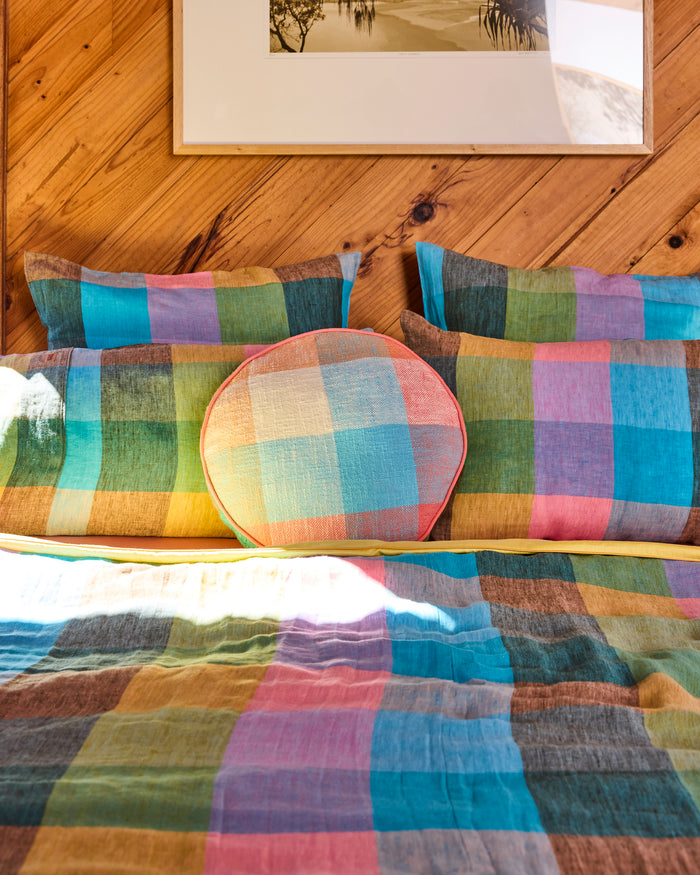 Paloma Tartan Woven Pea Cushion