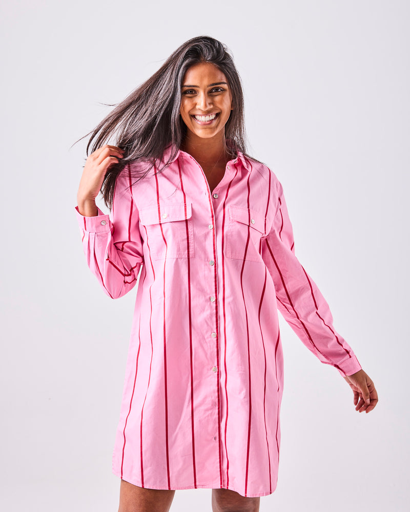 Iced Vovo Stripe Adult Sicilian Shirt Dress
