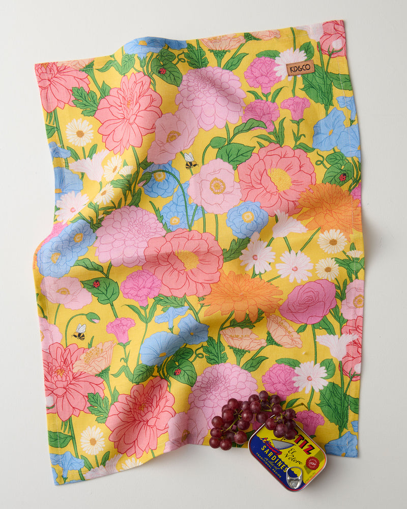 Follow The Sun Yellow Tea Towel