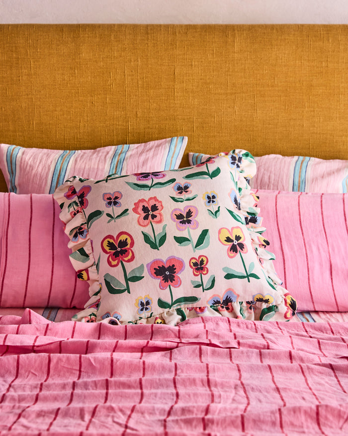 Pretty Pansy Frill Upholstery Cushion