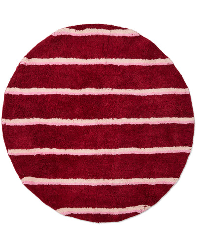 Ruby Rose Stripe Round Bath Mat