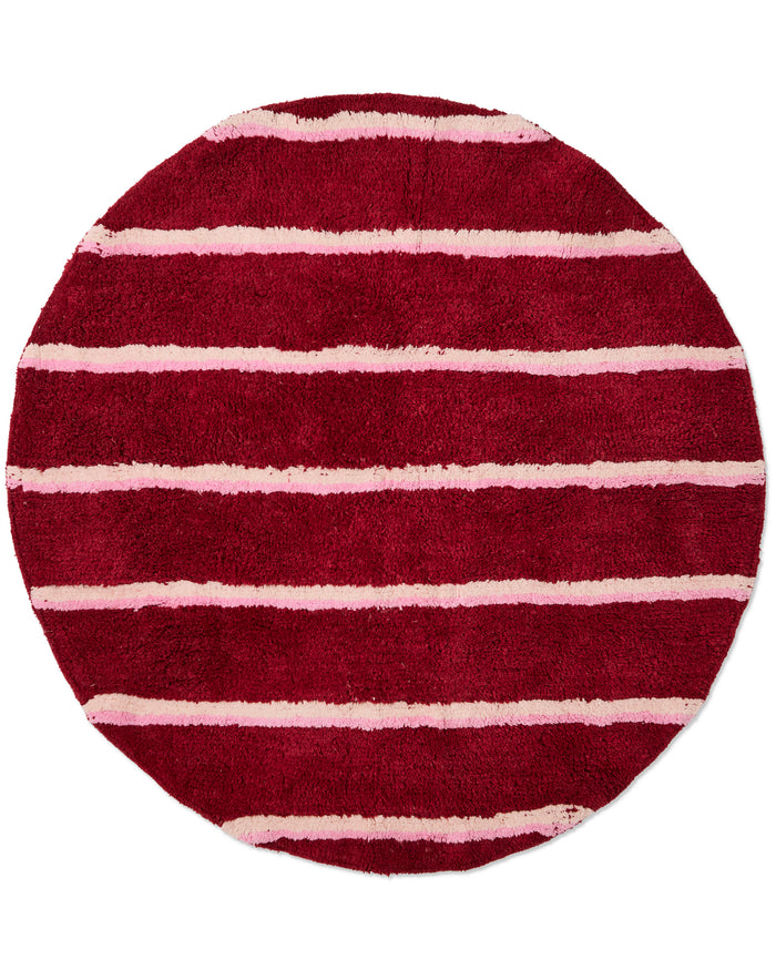 Ruby Rose Stripe Round Bath Mat