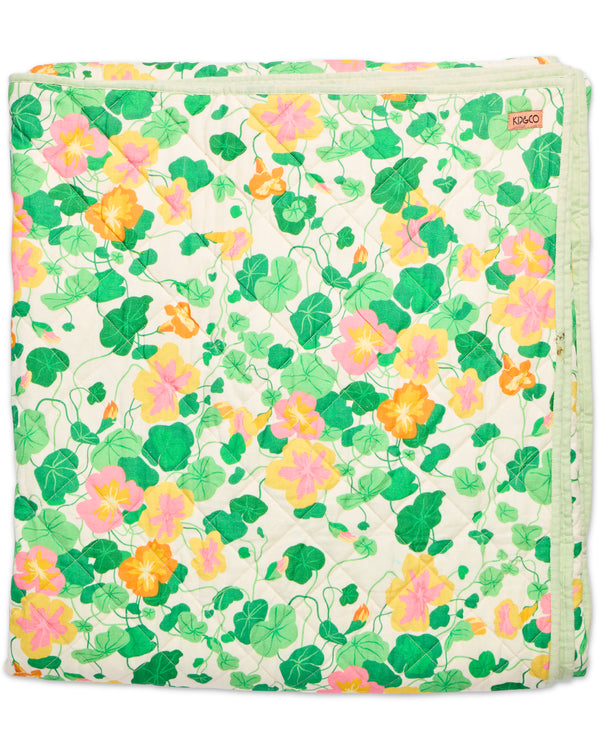 Nasturtium Linen Quilted Bedspread