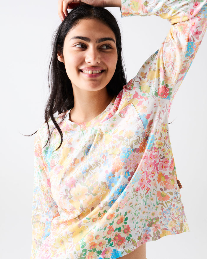 Forever Floral Butter Adult Organic Cotton Long Sleeve Pyjama Top & Slouch Pant Set