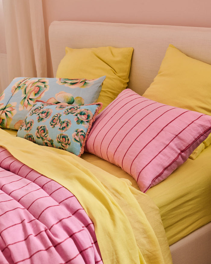 Lemon Butter Linen European Pillowcases