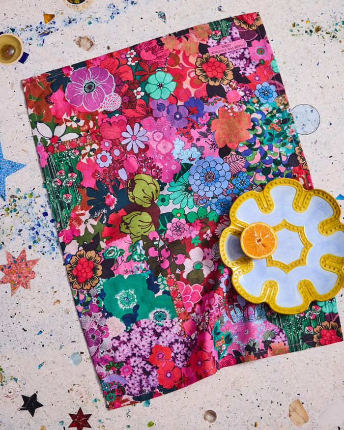 Kip&Co x Romance Was Born Flower Power Pink Tea Towel