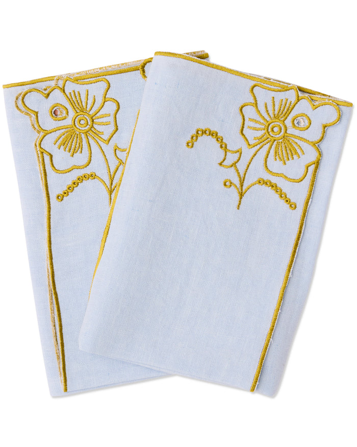 Blue Tuscan Embroidered 4P Napkin Set