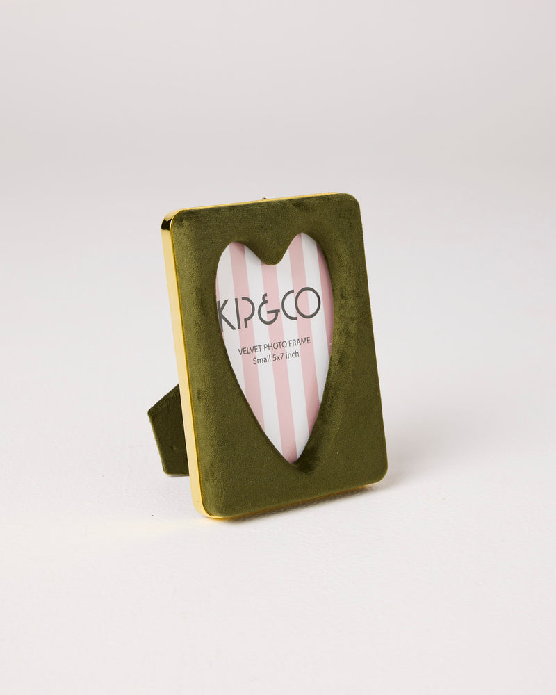 Campsite Heart Velvet Photo Frame