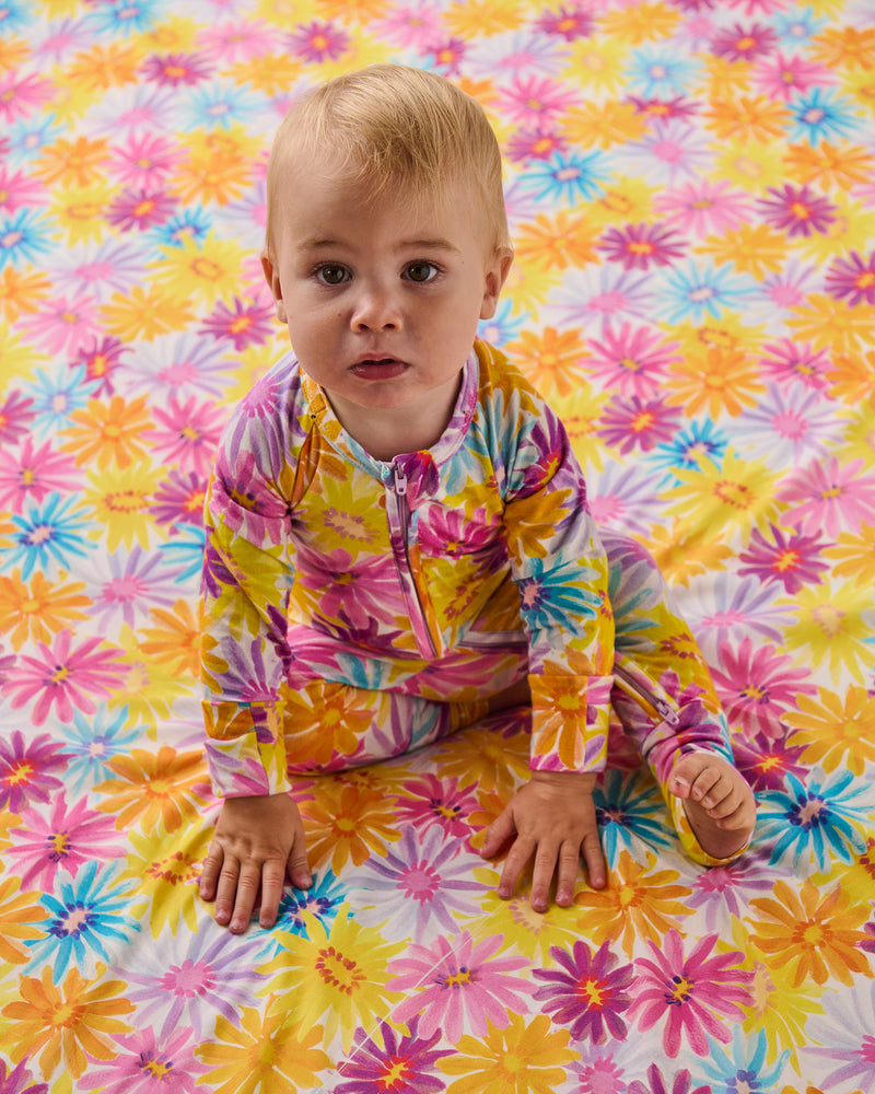Petal Power Organic Long Sleeve Zip Romper