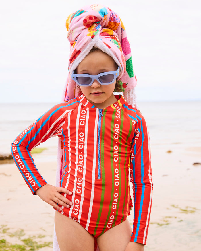 Ciao Stripe Long Sleeve Bathers