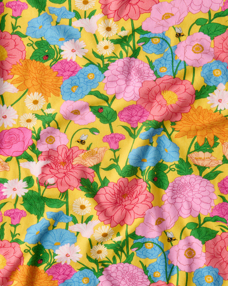 Follow The Sun Yellow Organic Short Sleeve Frill Romper