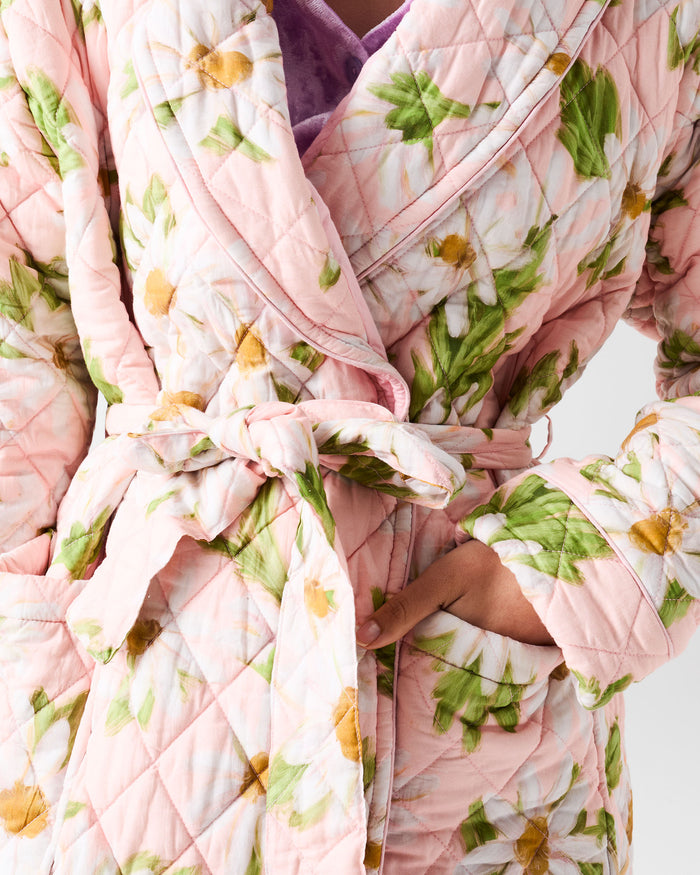 Sweet Daisy Quilted Cotton Robe