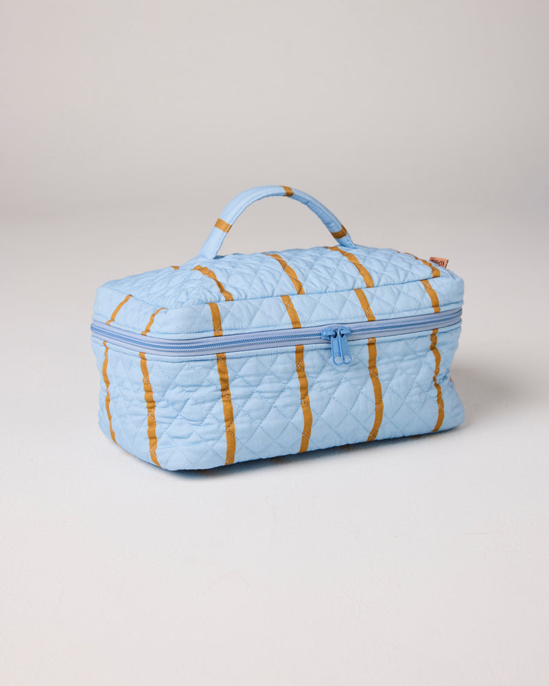 Como Stripe Quilted Cotton Toiletry Case