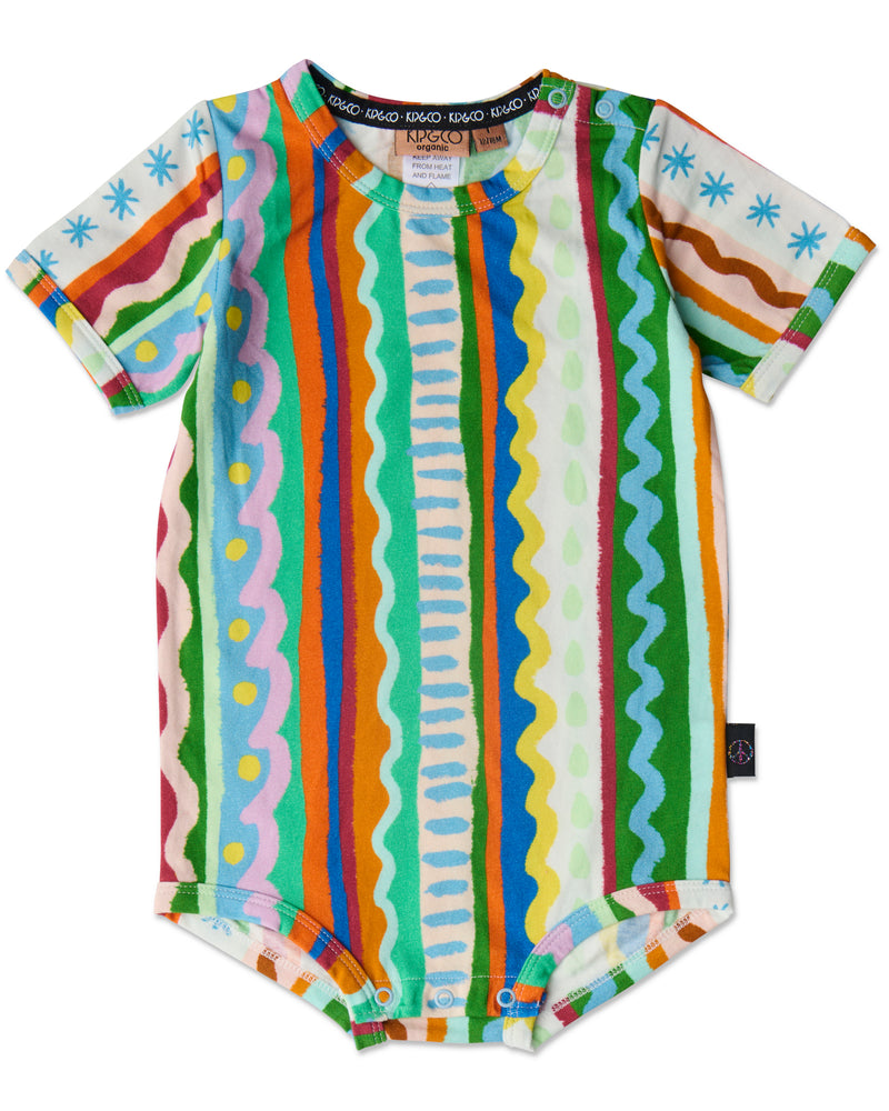Beach Patterns Organic Short Sleeve Romper