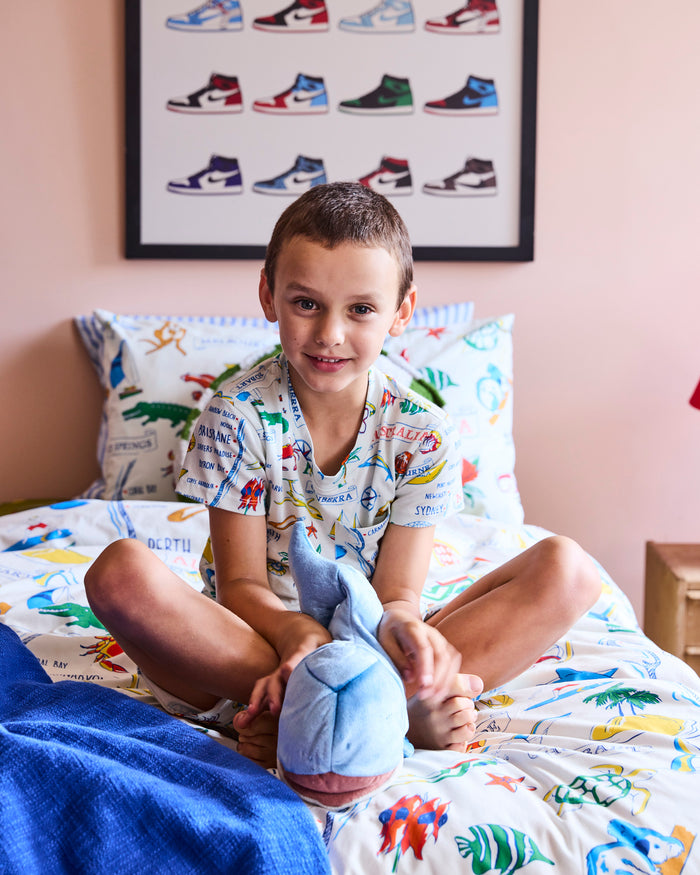 Aussie Road Trip Kids Organic Cotton Short Sleeve Tee & Short Pyjama Set