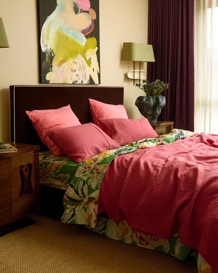 Baroque Rose Sorbet Reversible Linen Quilt Cover