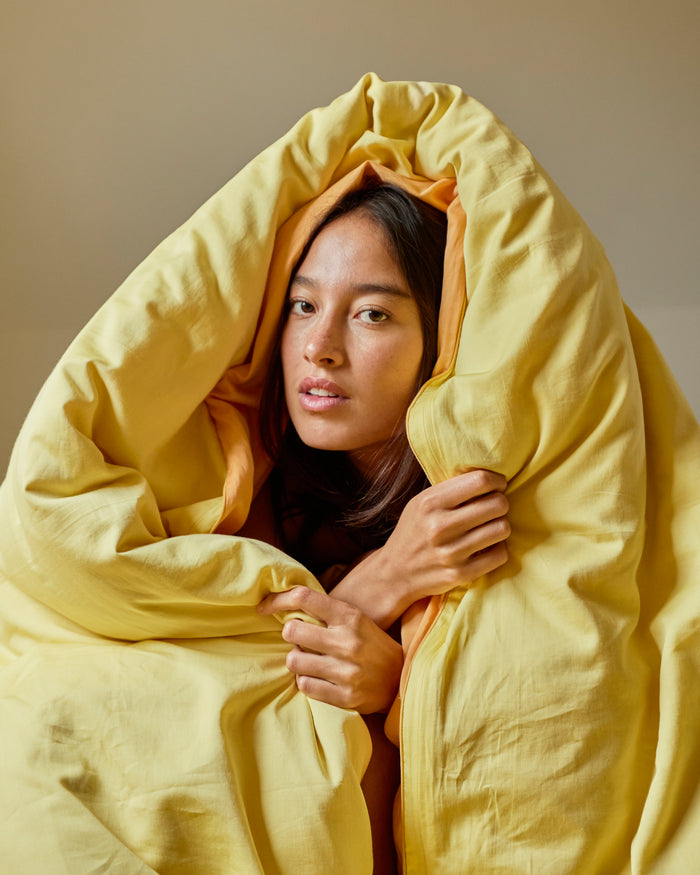 Glow In Yellow Bamboo Cotton Quilt Cover