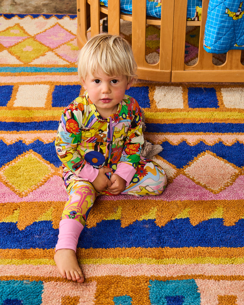 Kip&Co x The Beatles Big Band Organic Long Sleeve Zip Romper