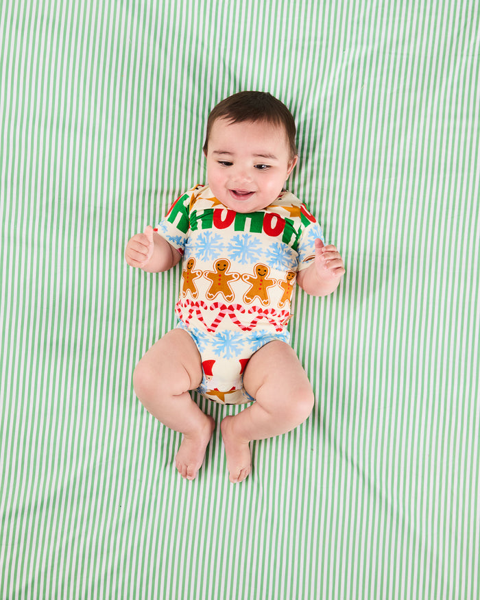 Festive Garland Organic Short Sleeve Romper