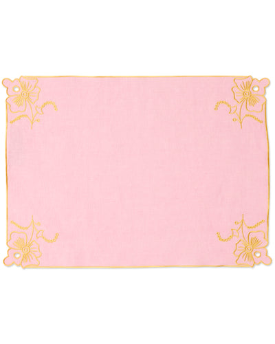 Pink Tuscan Embroidered 4P Placemat Set