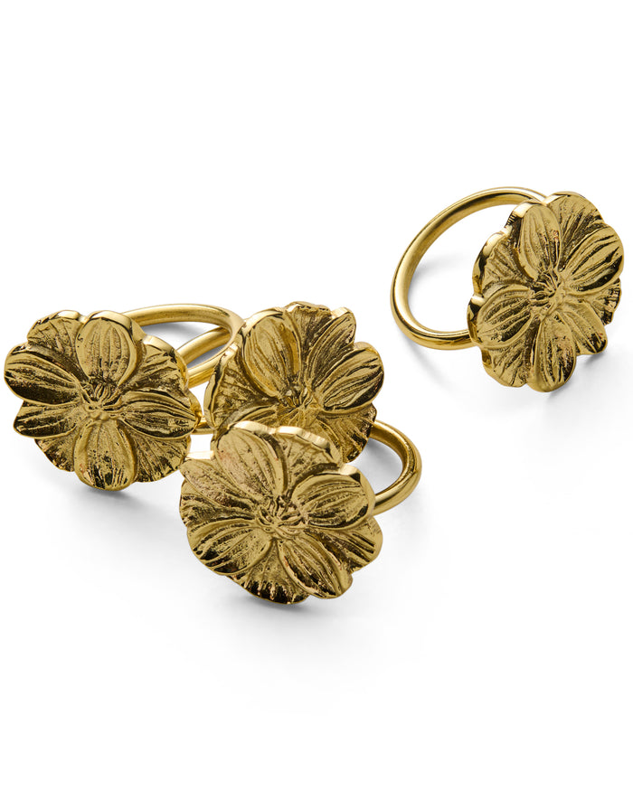 Daisy Brass Napkin Rings