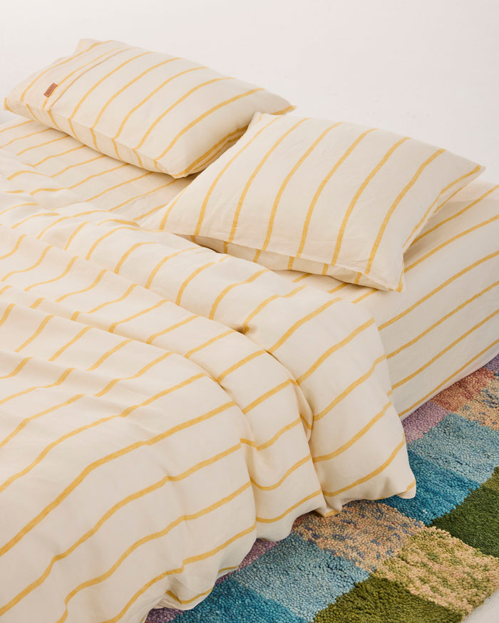 Popcorn Stripe Linen European Pillowcases