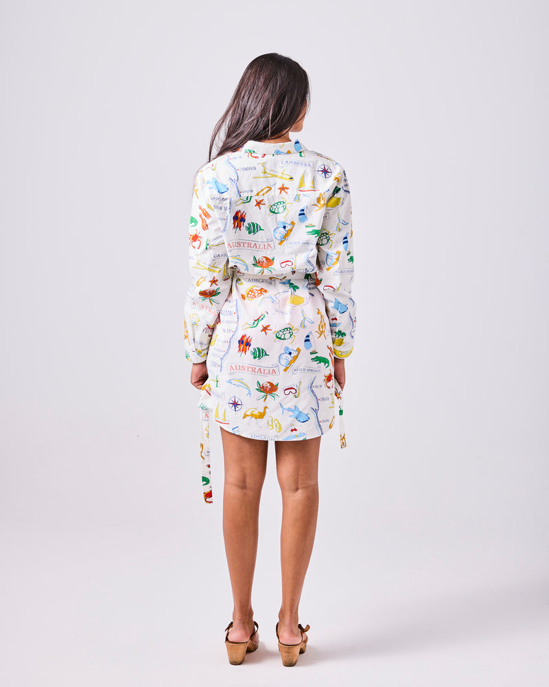 Aussie Road Trip Adult Sicilian Shirt Dress