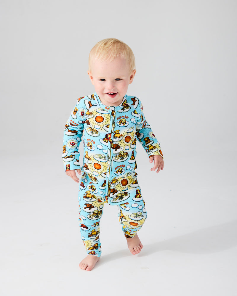 Kip&Co x Mambo Puppies Organic Long Sleeve Zip Romper