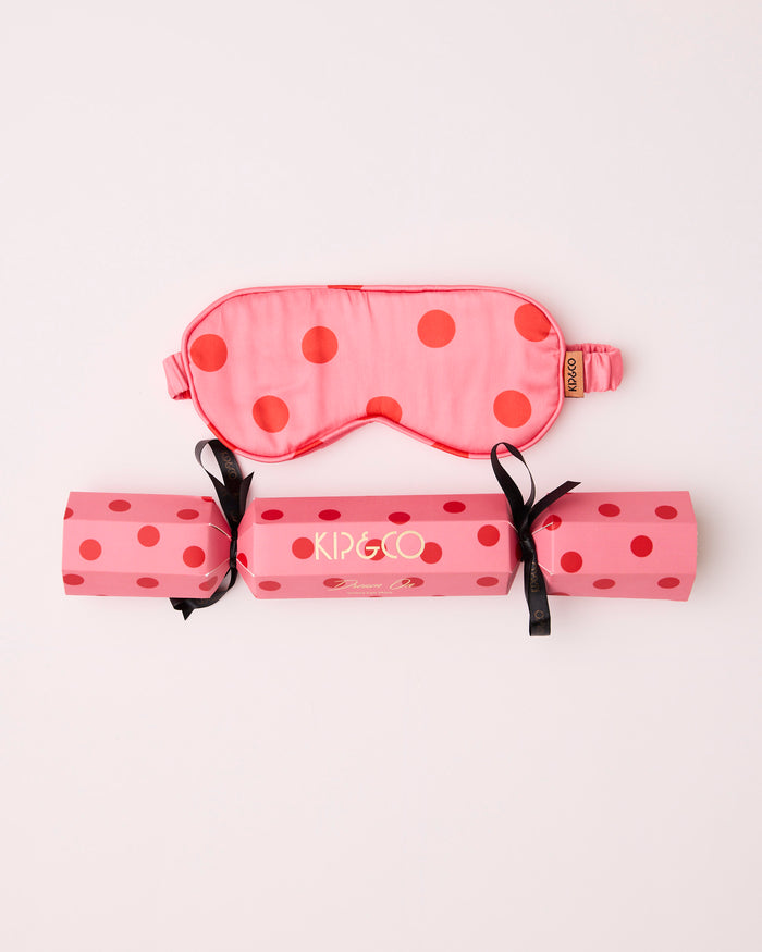Polkadot Pink Eco Satin Eye Mask