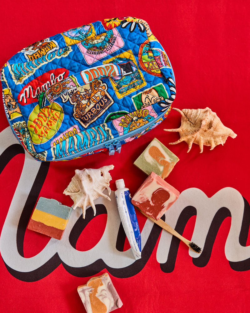 Kip&Co x Mambo Sticker Club Quilted Cotton Toiletry Case